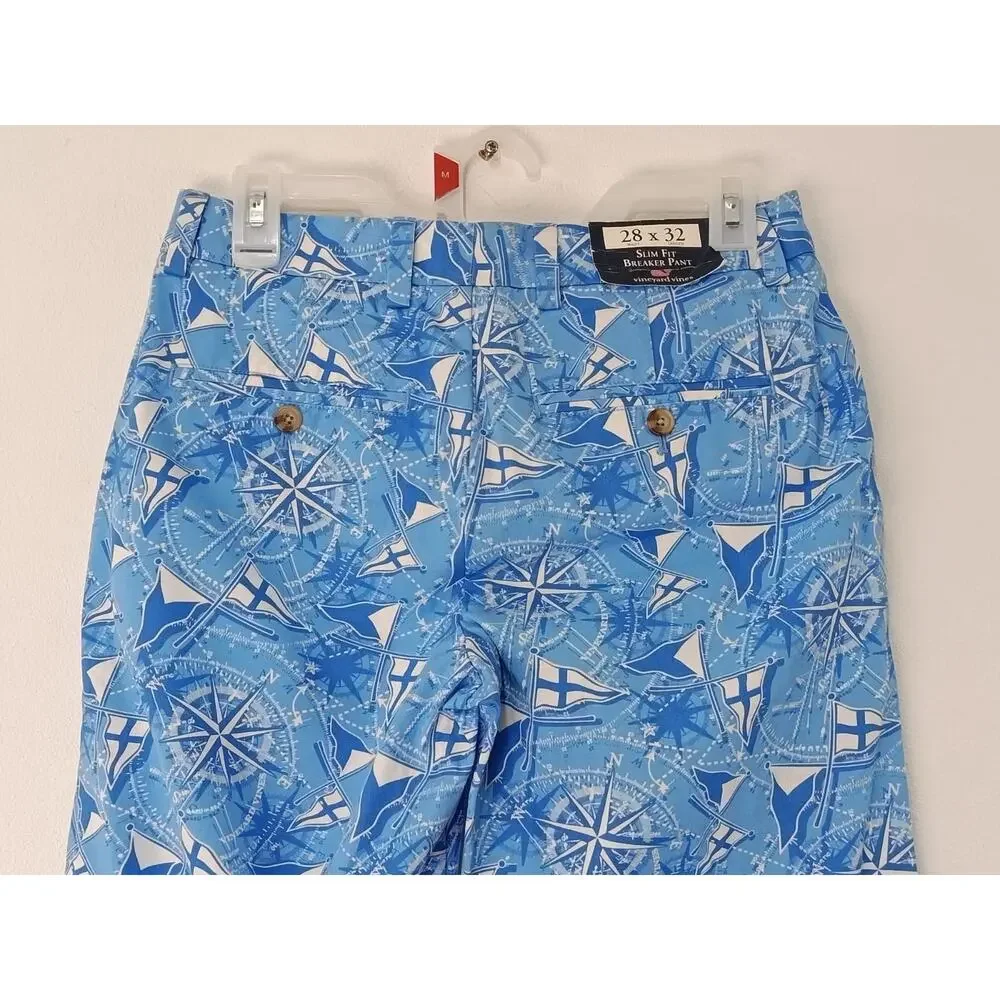 Vineyard Vines Men’s Pants Sailbot All Over Print Blue Size 28x32